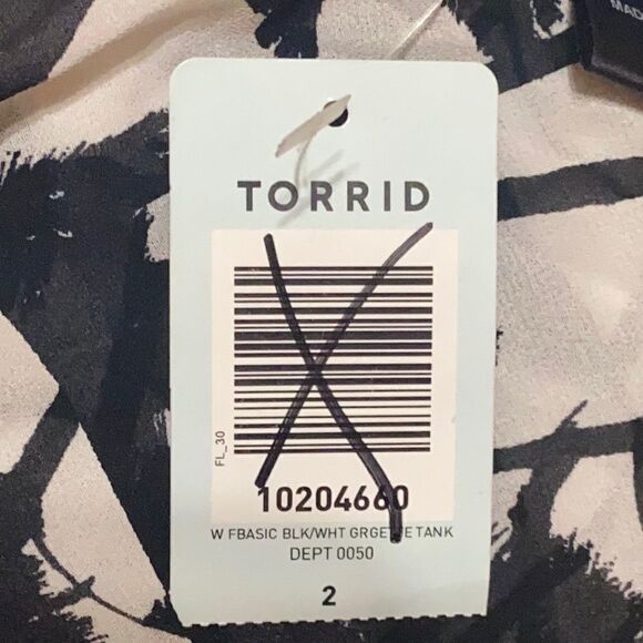 𝅺women’s Torrid Georgette sheer tank top palm trees chiffon summer Size 2x - Picture 6 of 6